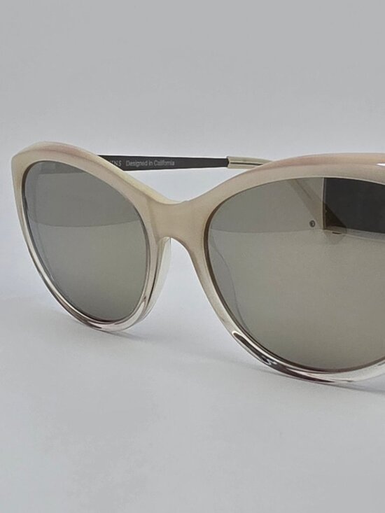 Shauns Alisa Snow to Crystal Frame Silver Mirror Lens Cat Eye Sunglasses w/ Case main image 8